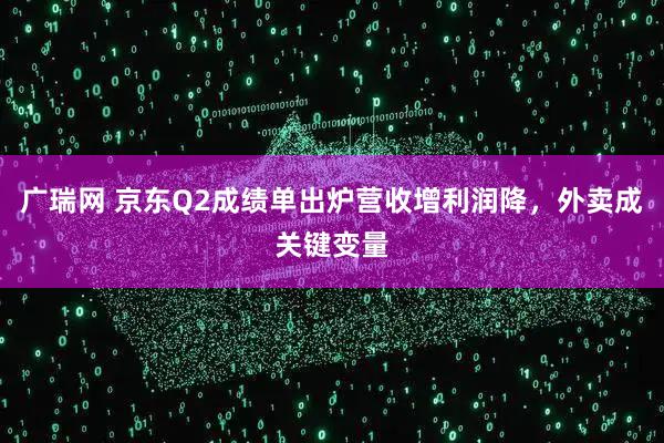 广瑞网 京东Q2成绩单出炉营收增利润降，外卖成关键变量