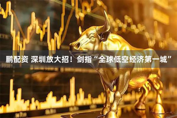 鹏配资 深圳放大招！剑指“全球低空经济第一城”