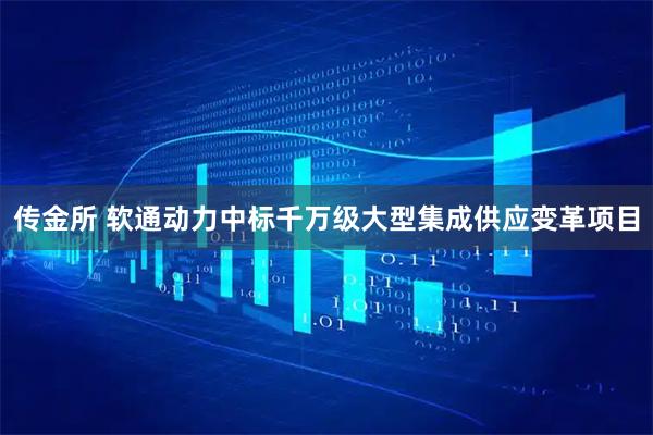 传金所 软通动力中标千万级大型集成供应变革项目