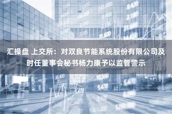 汇操盘 上交所：对双良节能系统股份有限公司及时任董事会秘书杨力康予以监管警示